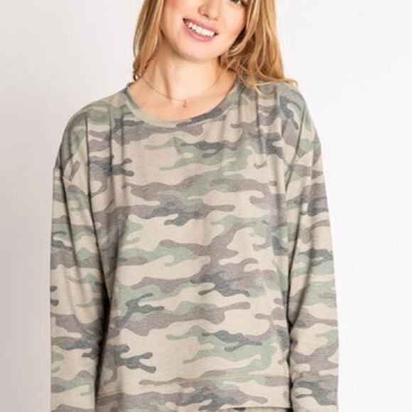 NWT PJ SALVAGE “KIND IS COOL” CAMO CAMOUFLAGE TOP PAJAMAS OR SWEATSHIRT - Picture 3 of 7